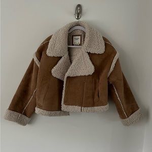 NWOT A&F Vegan Leather Fur Jacket